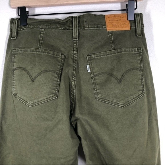 Levi’s 724 High Rise Straight Crop Jeans Green Button Fly Size 28 - Picture 6 of 10